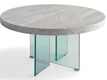 Mesa comedor ovalada con patas de cristal P-20