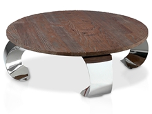 Table basse ronde avec les jambes opium inversé